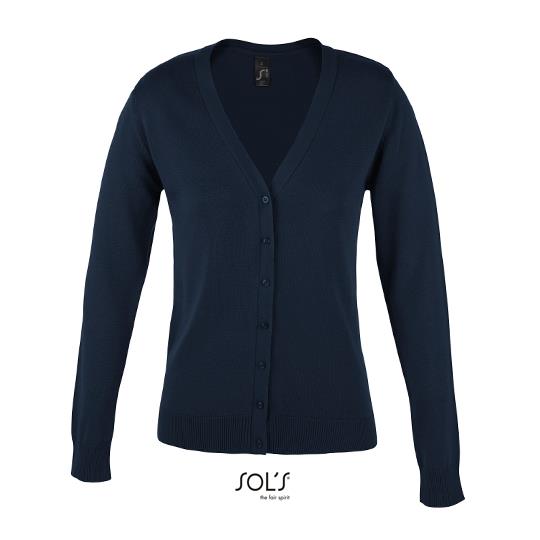 Women�s Golden V-Neck Knitted Cardigan